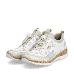 Rieker Women'S Slippers White-Multi-Cream Beige