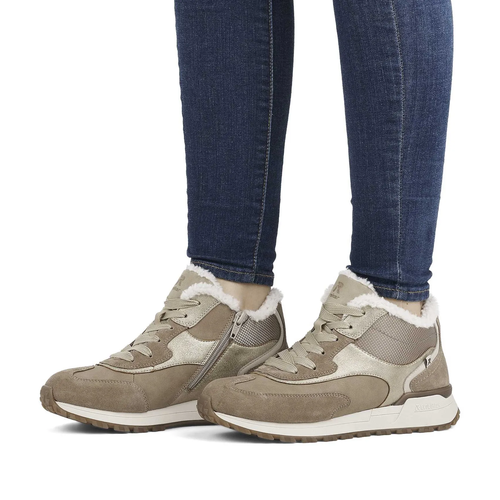 Rieker Women'S Sneaker High Champagne Beige
