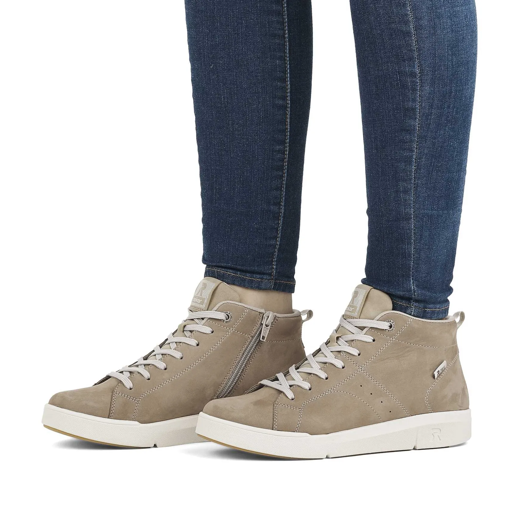 Rieker Women'S Sneaker High Cream Beige