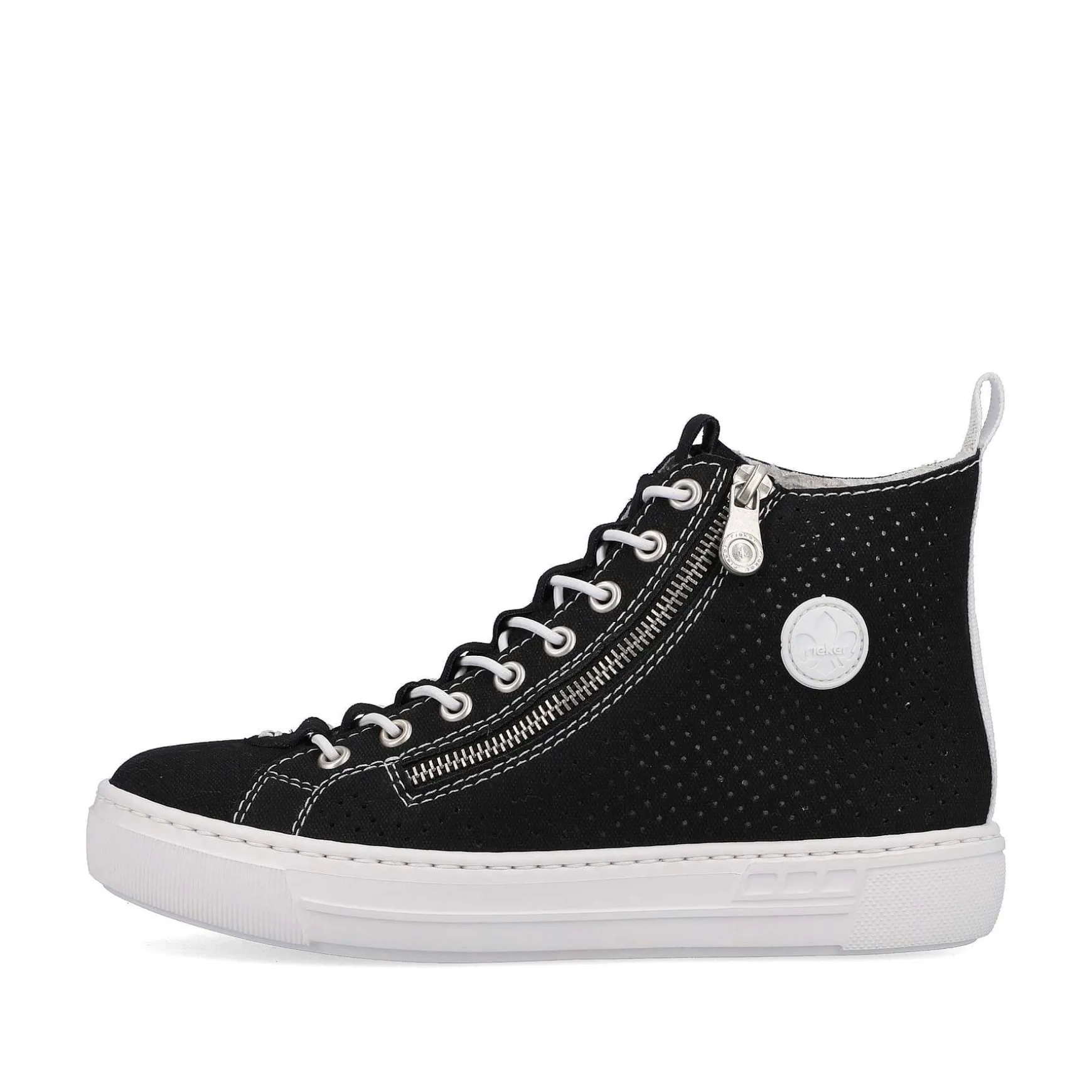 Rieker Women'S Sneaker High Night Black-Crystal White