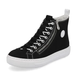 Rieker Women'S Sneaker High Night Black-Crystal White