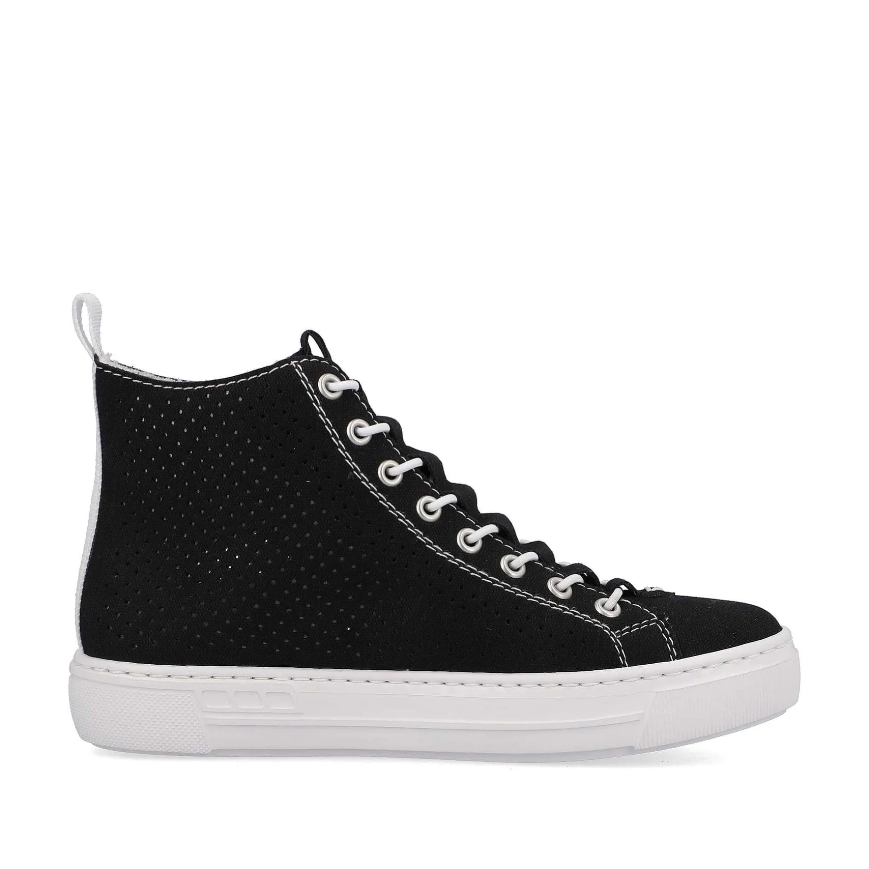 Rieker Women'S Sneaker High Night Black-Crystal White