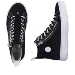 Rieker Women'S Sneaker High Night Black-Crystal White