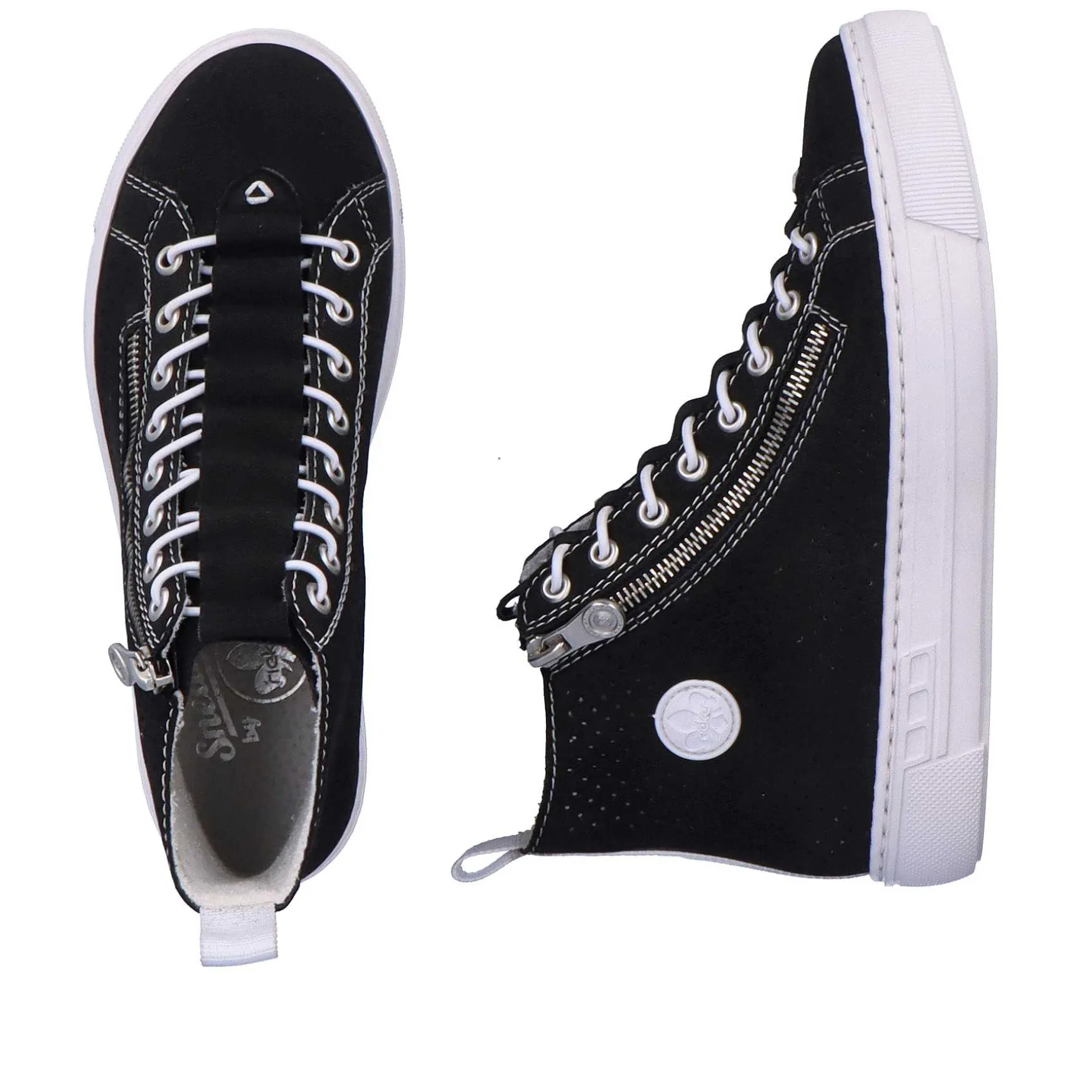 Rieker Women'S Sneaker High Night Black-Crystal White