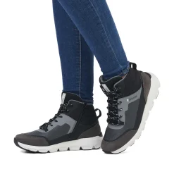 Rieker Women'S Sneaker High Stone-Grey Ocean-Blue
