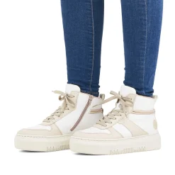 Rieker Women'S Sneaker High Swan White Beige