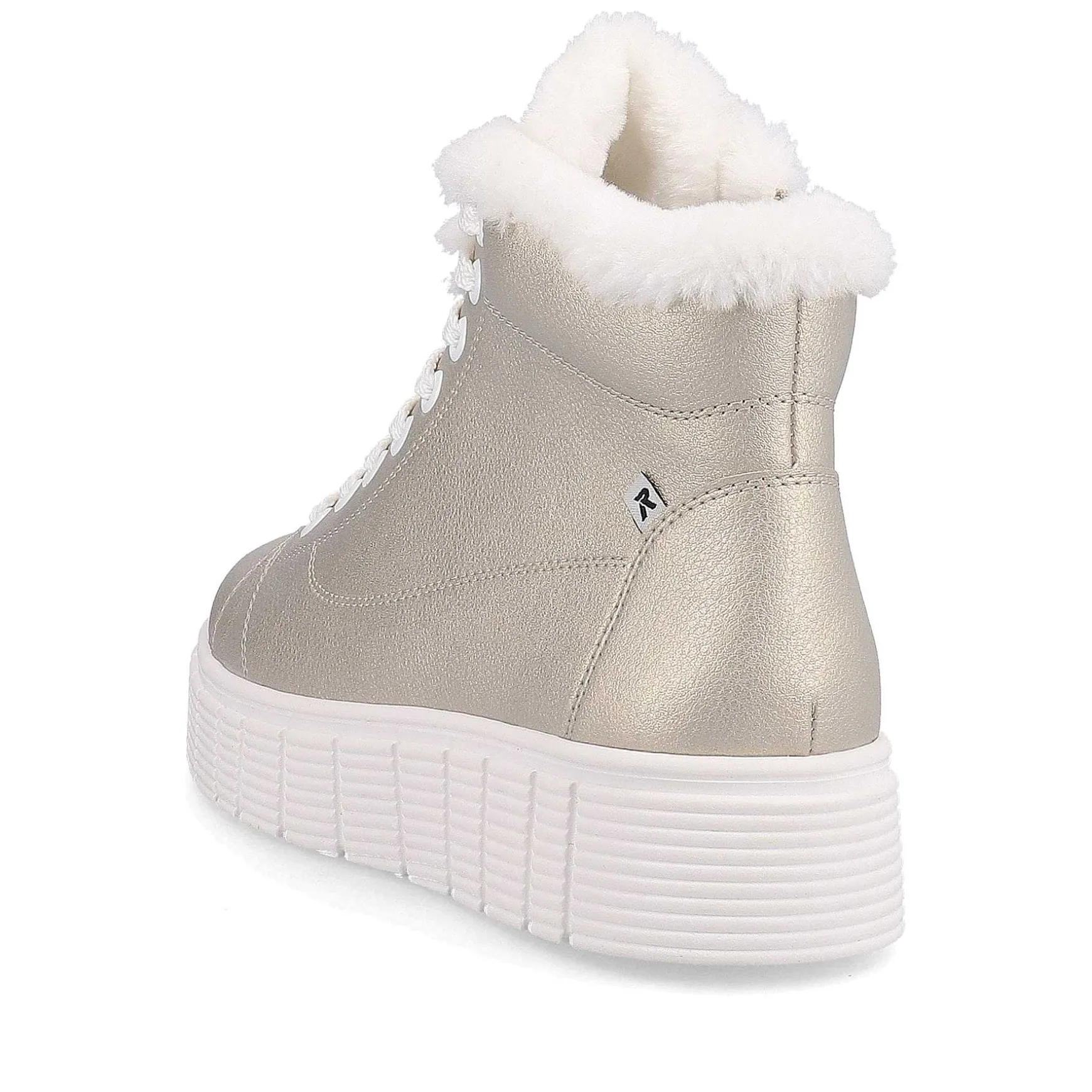 Rieker Women'S Sneaker High Glitter Gold Frost White
