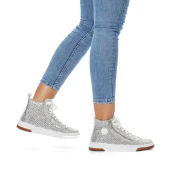 Rieker Women'S Sneaker High Silver Grey