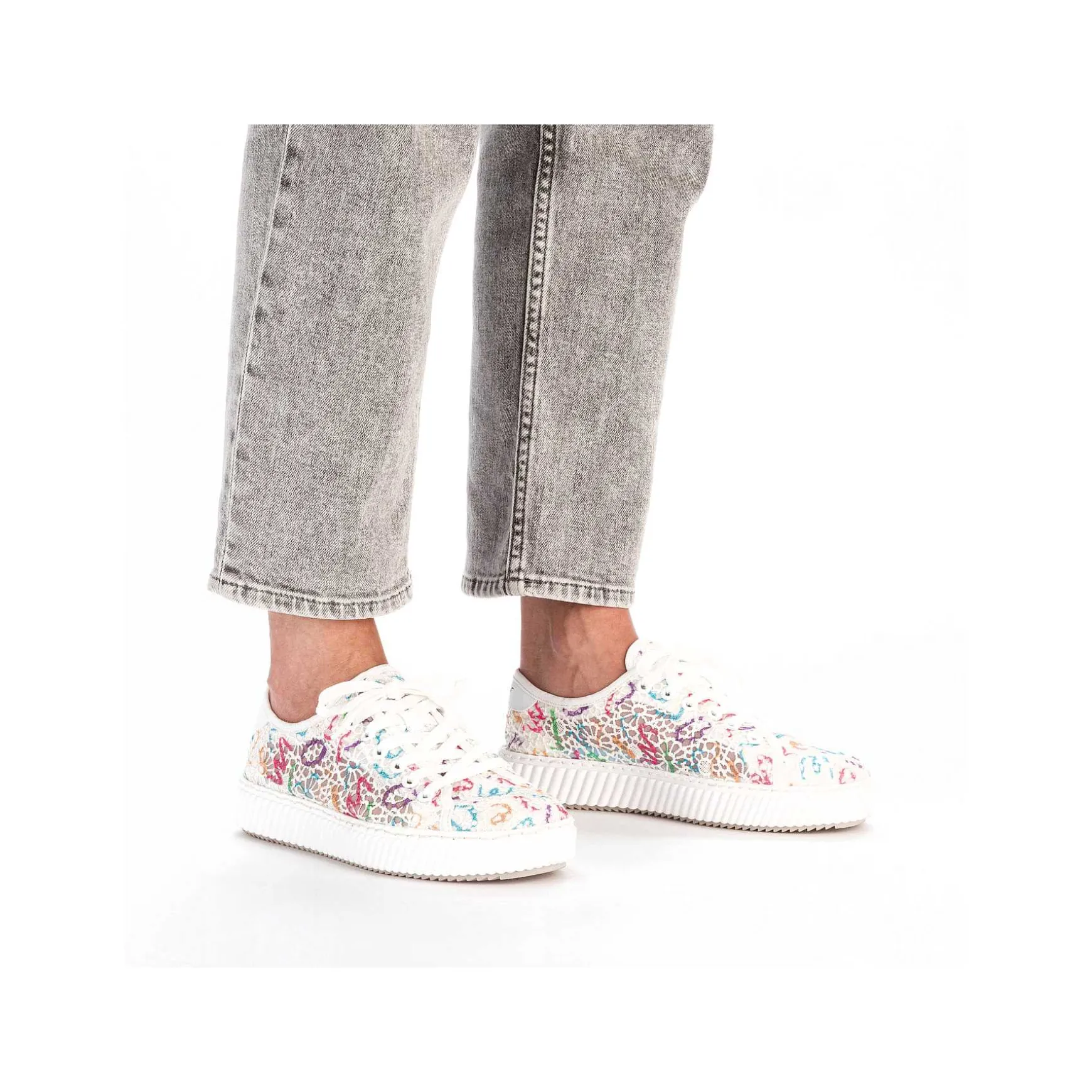 Rieker Women'S Sneaker Low Multi-Snow White
