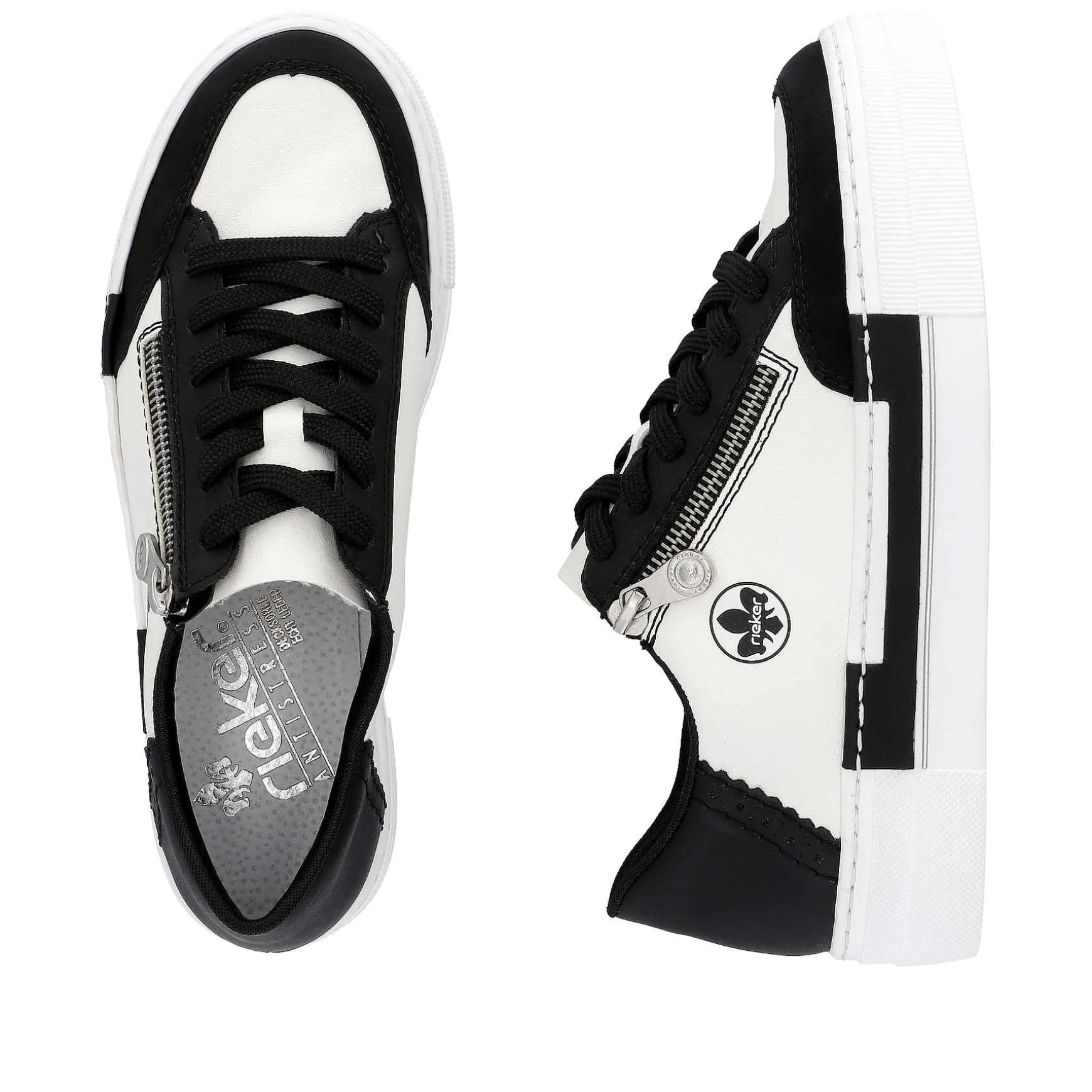 Rieker Women'S Sneaker Low Crystal White-Deep Black