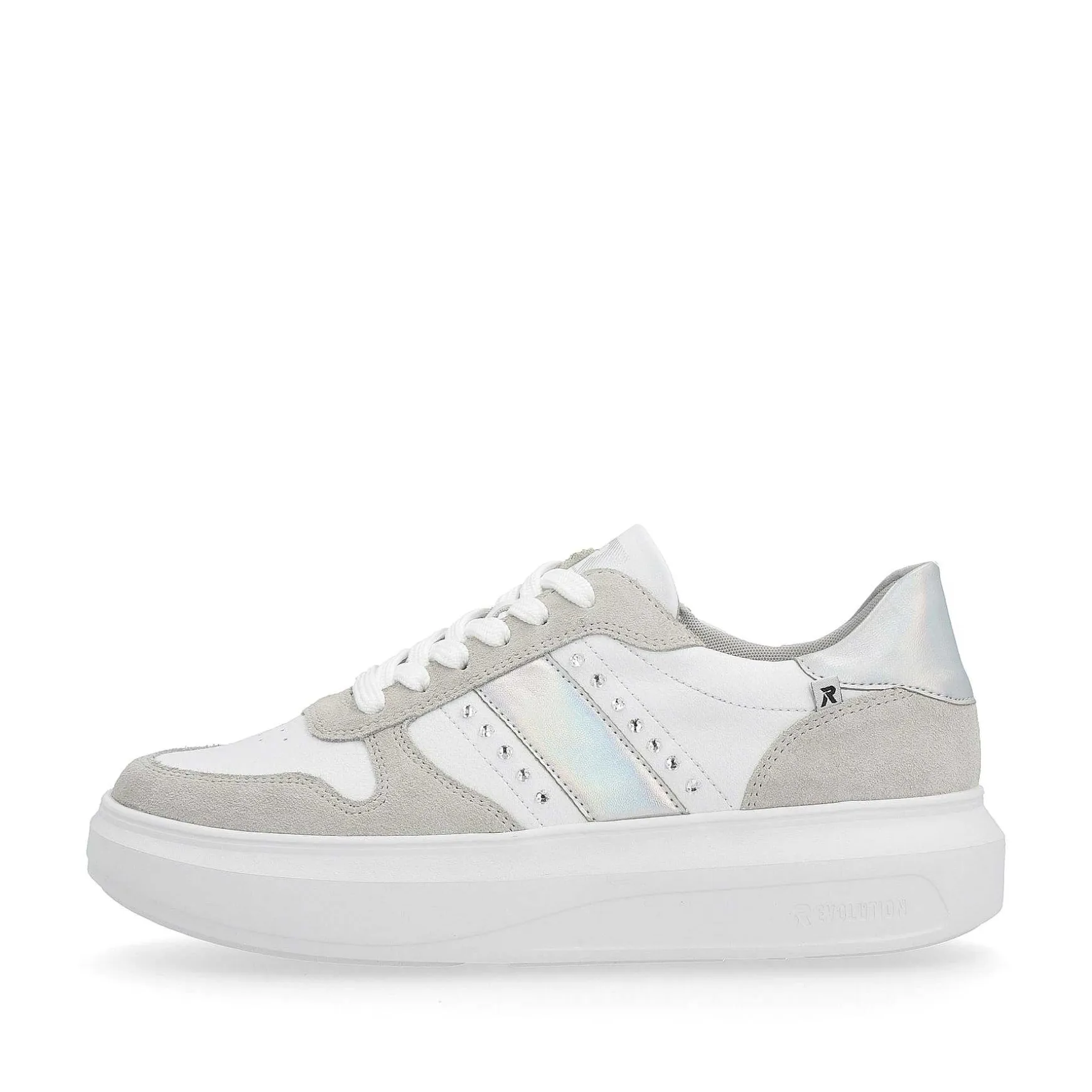 Rieker Women'S Sneaker Low Clear-White Dust-Grey