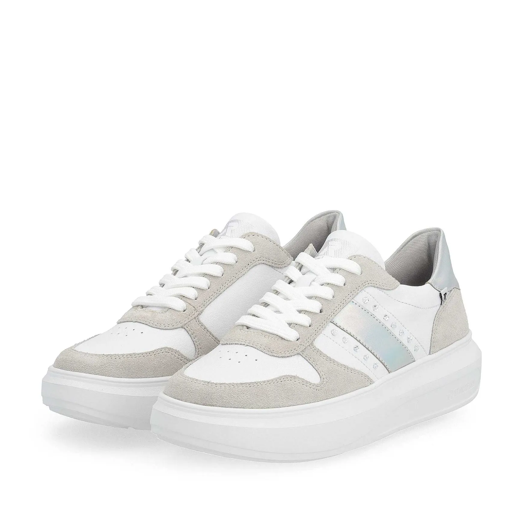 Rieker Women'S Sneaker Low Clear-White Dust-Grey