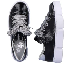 Rieker Women'S Sneaker Low Glossy Black