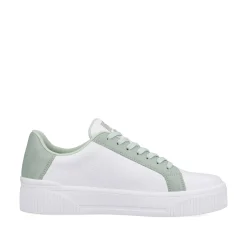 Rieker Women'S Sneaker Low Swan-White Mint-Green