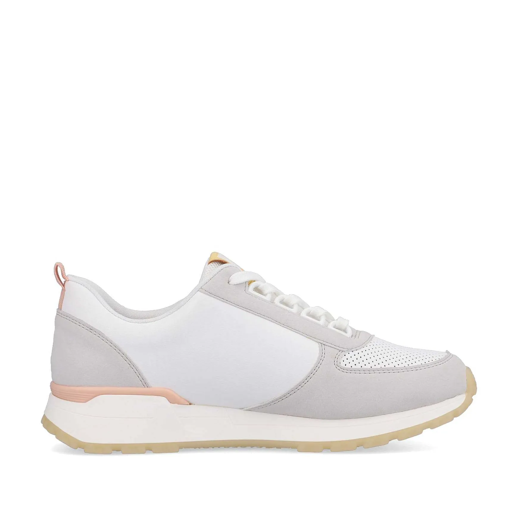 Rieker Women'S Sneaker Low Swan-White Clay-Beige Pastel
