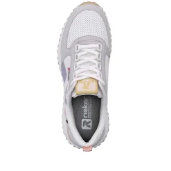 Rieker Women'S Sneaker Low Swan-White Clay-Beige Pastel