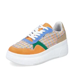 Rieker Women'S Sneaker Low Multi-Orange-Emerald Green