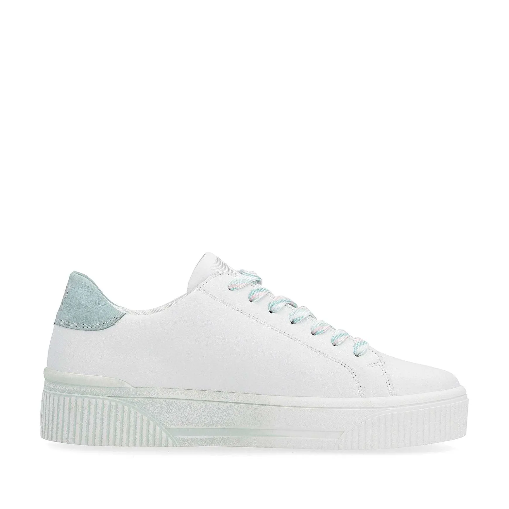 Rieker Women'S Sneaker Low Crystal-White Light-Aqua
