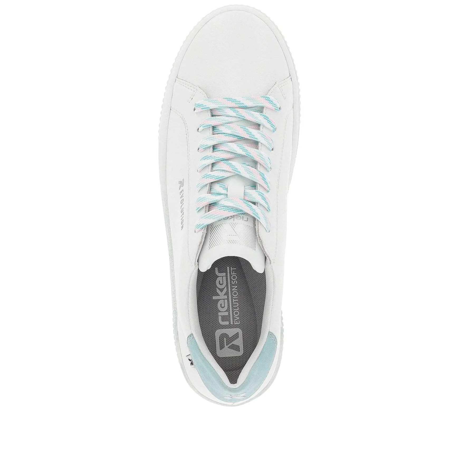 Rieker Women'S Sneaker Low Crystal-White Light-Aqua