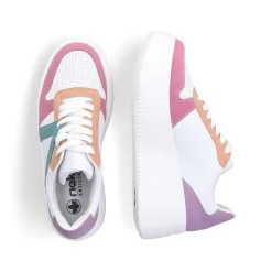Rieker Women'S Sneaker Low Ice White-Multicolored