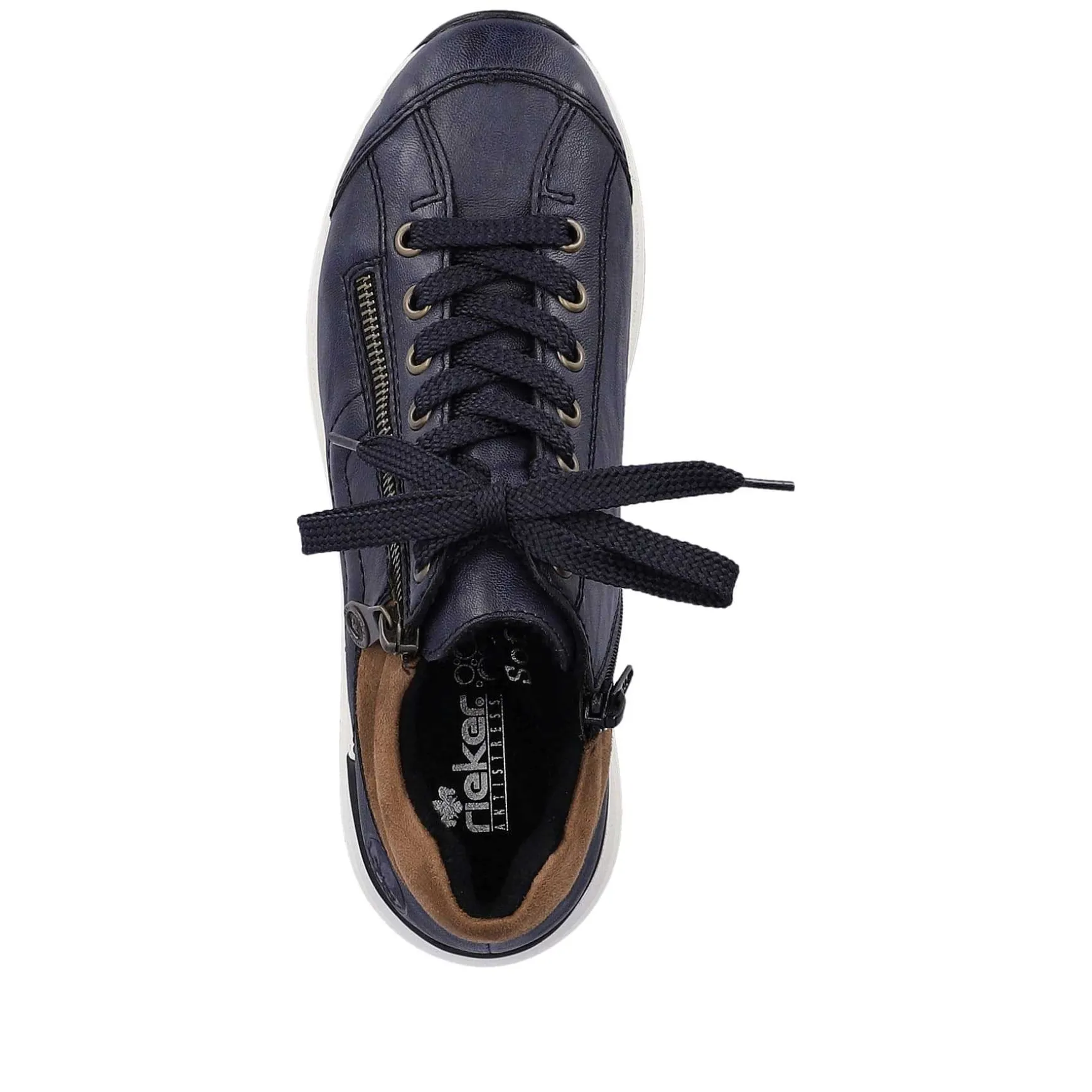Rieker Women'S Sneaker Low Navy Blue-Brown