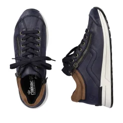 Rieker Women'S Sneaker Low Navy Blue-Brown