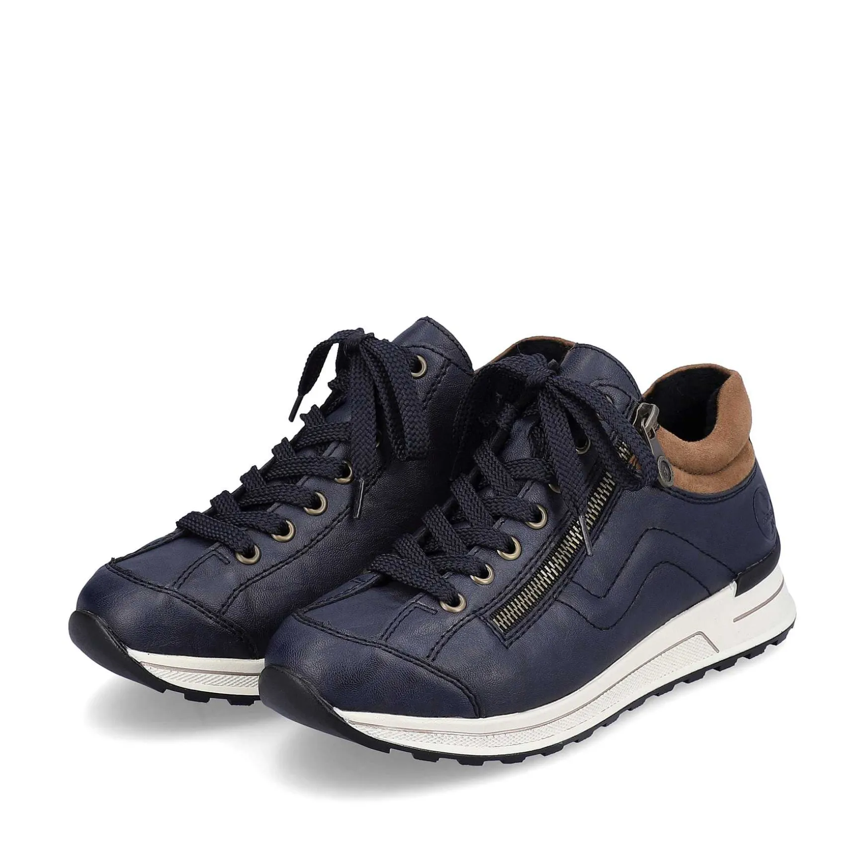 Rieker Women'S Sneaker Low Navy Blue-Brown