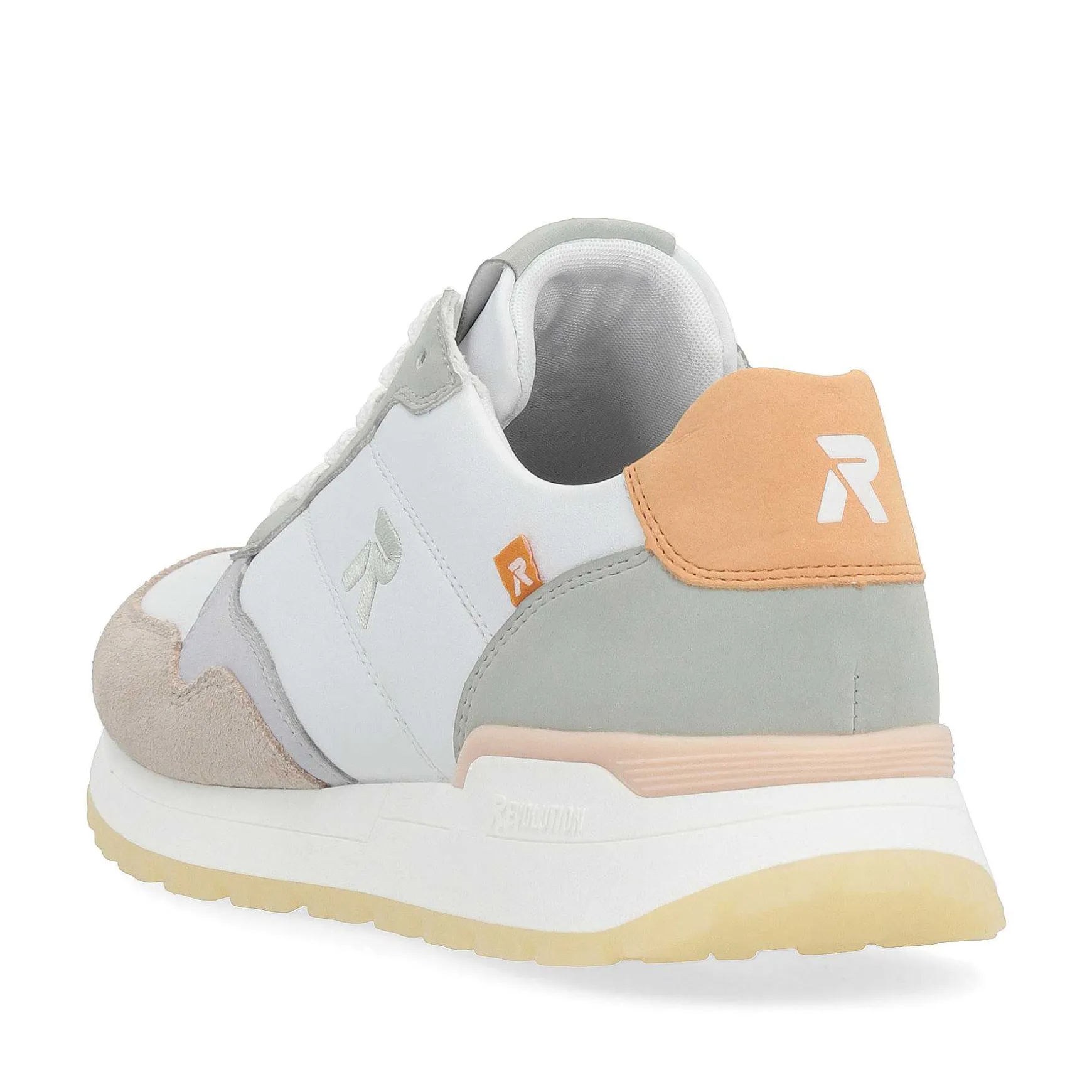 Rieker Women'S Sneaker Low Pearl-White Grey-Green