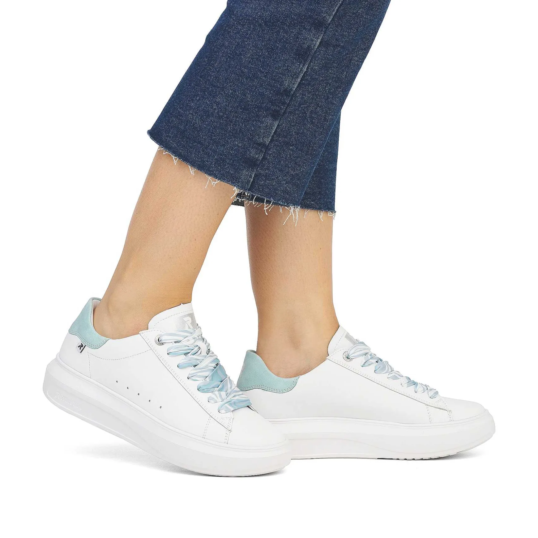 Rieker Women'S Sneaker Low Clear-White Ice-Blue