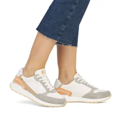 Rieker Women'S Sneaker Low Creamy-White Clay-Beige