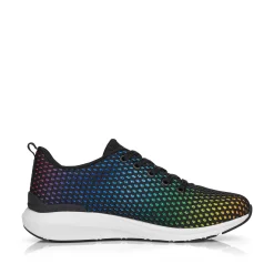 Rieker Women'S Sneaker Low Deep Black Rainbow
