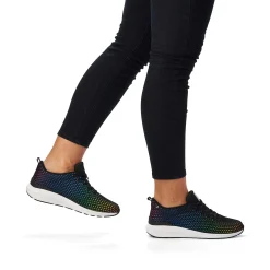 Rieker Women'S Sneaker Low Deep Black Rainbow