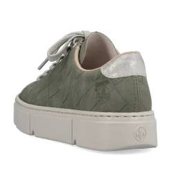 Rieker Women'S Sneaker Low Olive Green-Sand Beige