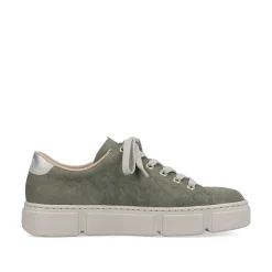 Rieker Women'S Sneaker Low Olive Green-Sand Beige