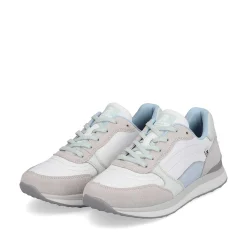 Rieker Women'S Sneaker Low Swan-White Clay-Beige Ice-Blue