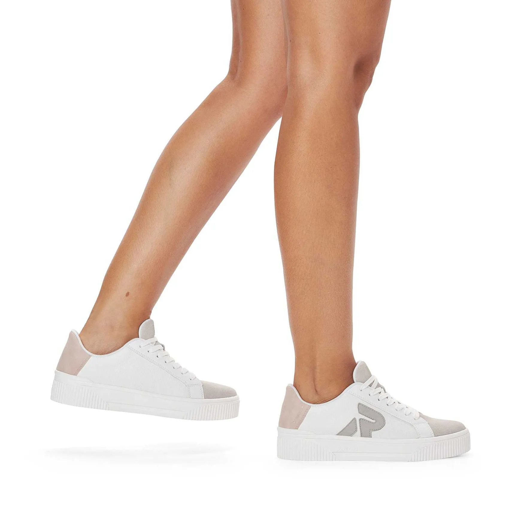 Rieker Women'S Sneaker Low Vanilla-White Stone-Grey