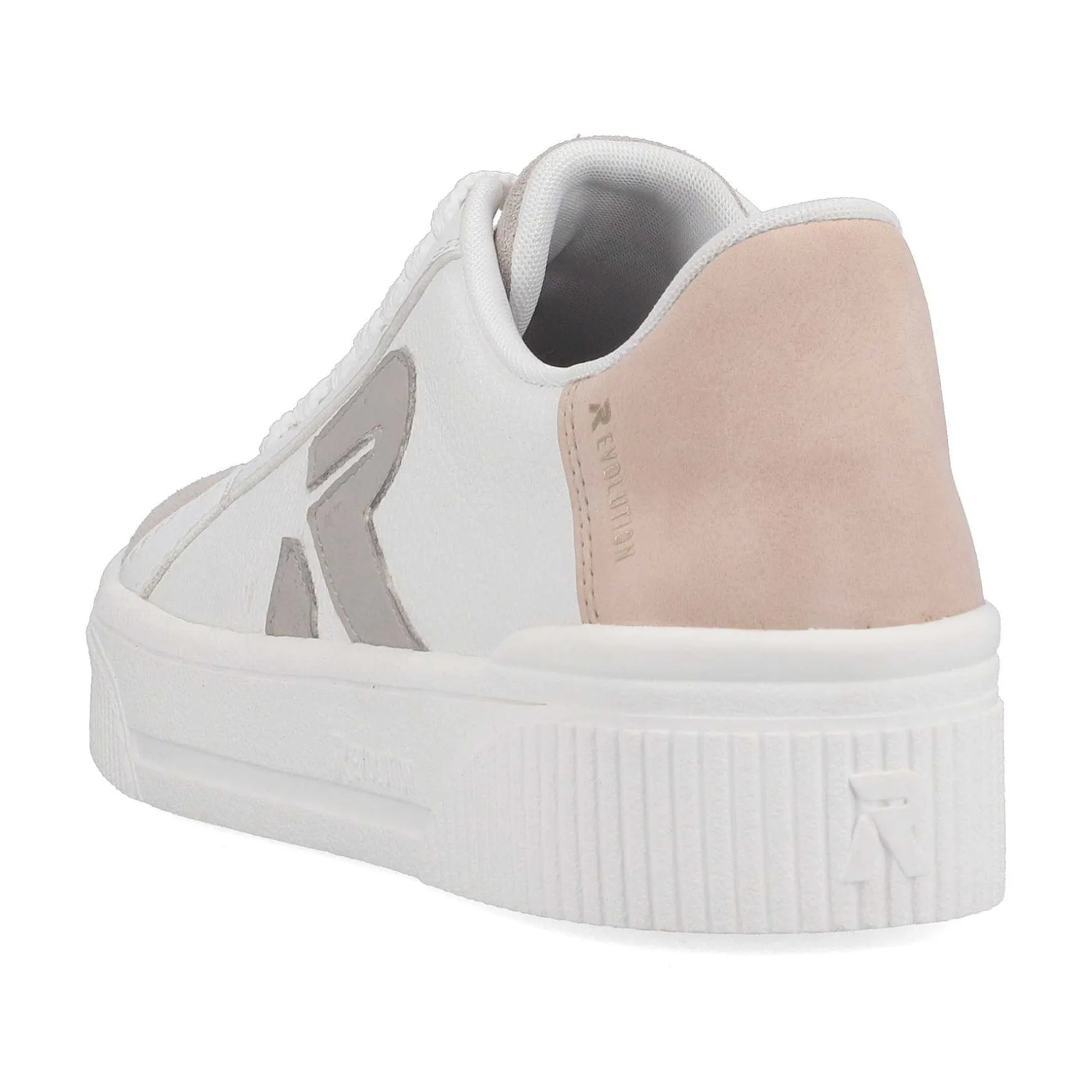 Rieker Women'S Sneaker Low Vanilla-White Stone-Grey