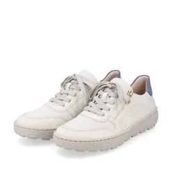 Rieker Women'S Sneaker Low Cream Beige-Royal Blue