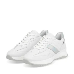Rieker Women'S Sneaker Low Pearl-White Silver-Metallic