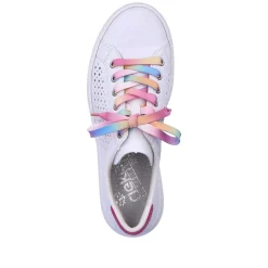 Rieker Women'S Sneaker Low Cream White-Flamigor Pink