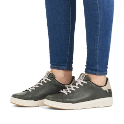 Rieker Women'S Sneaker Low Khaki Grey