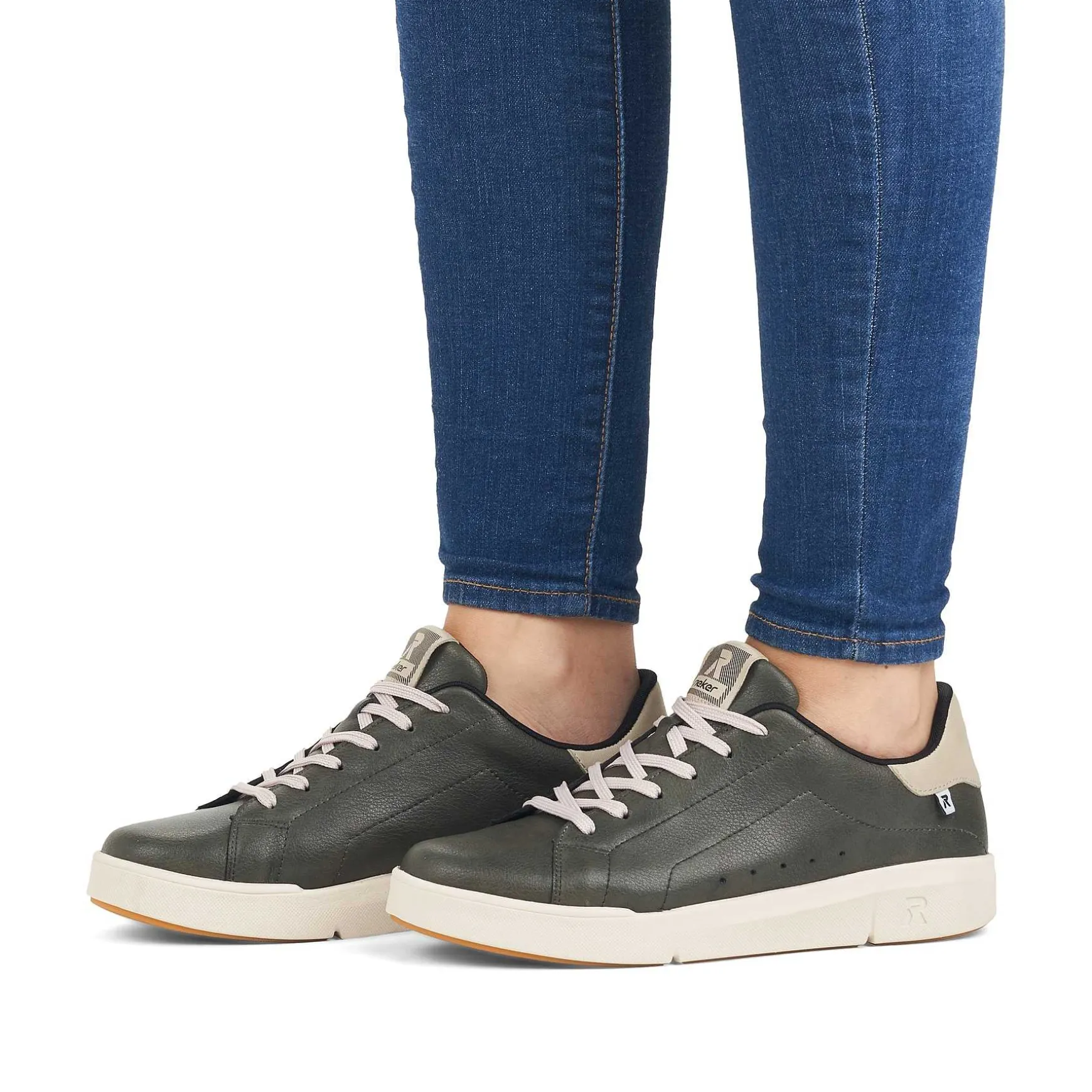 Rieker Women'S Sneaker Low Khaki Grey