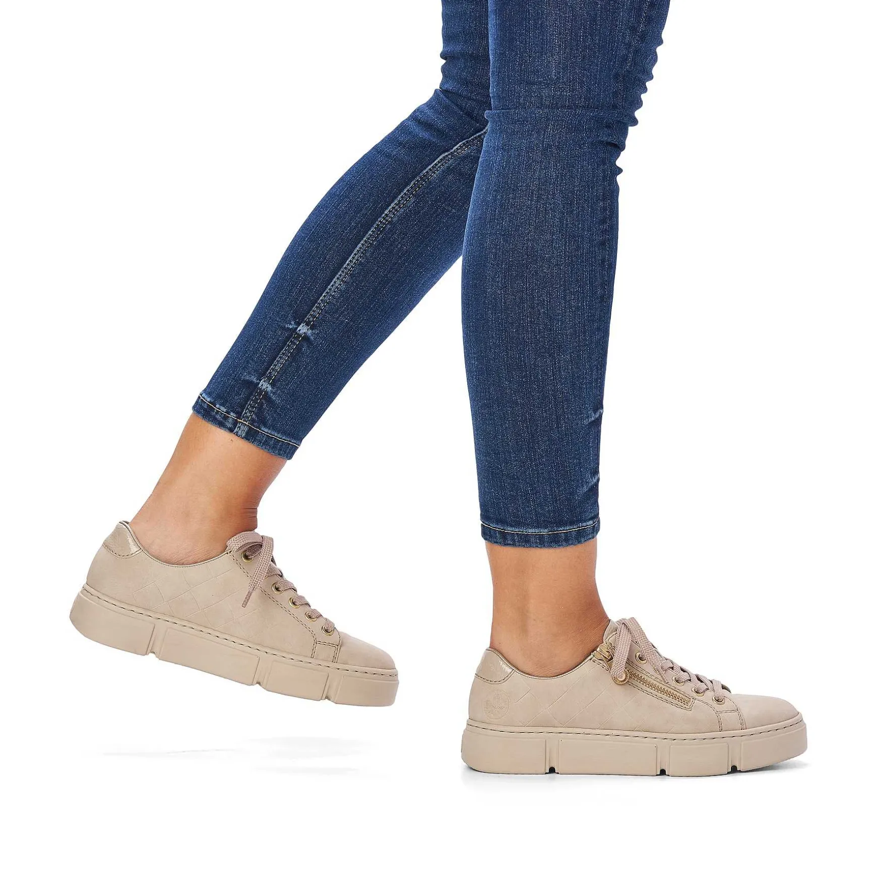 Rieker Women'S Sneaker Low Cream Beige