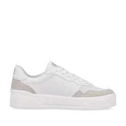 Rieker Women'S Sneaker Low Swan-White Stone-Grey