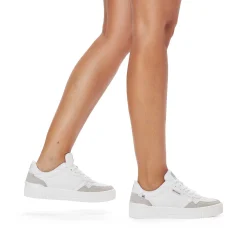 Rieker Women'S Sneaker Low Swan-White Stone-Grey