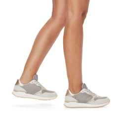 Rieker Women'S Sneaker Low Clay-Beige Rock-Grey