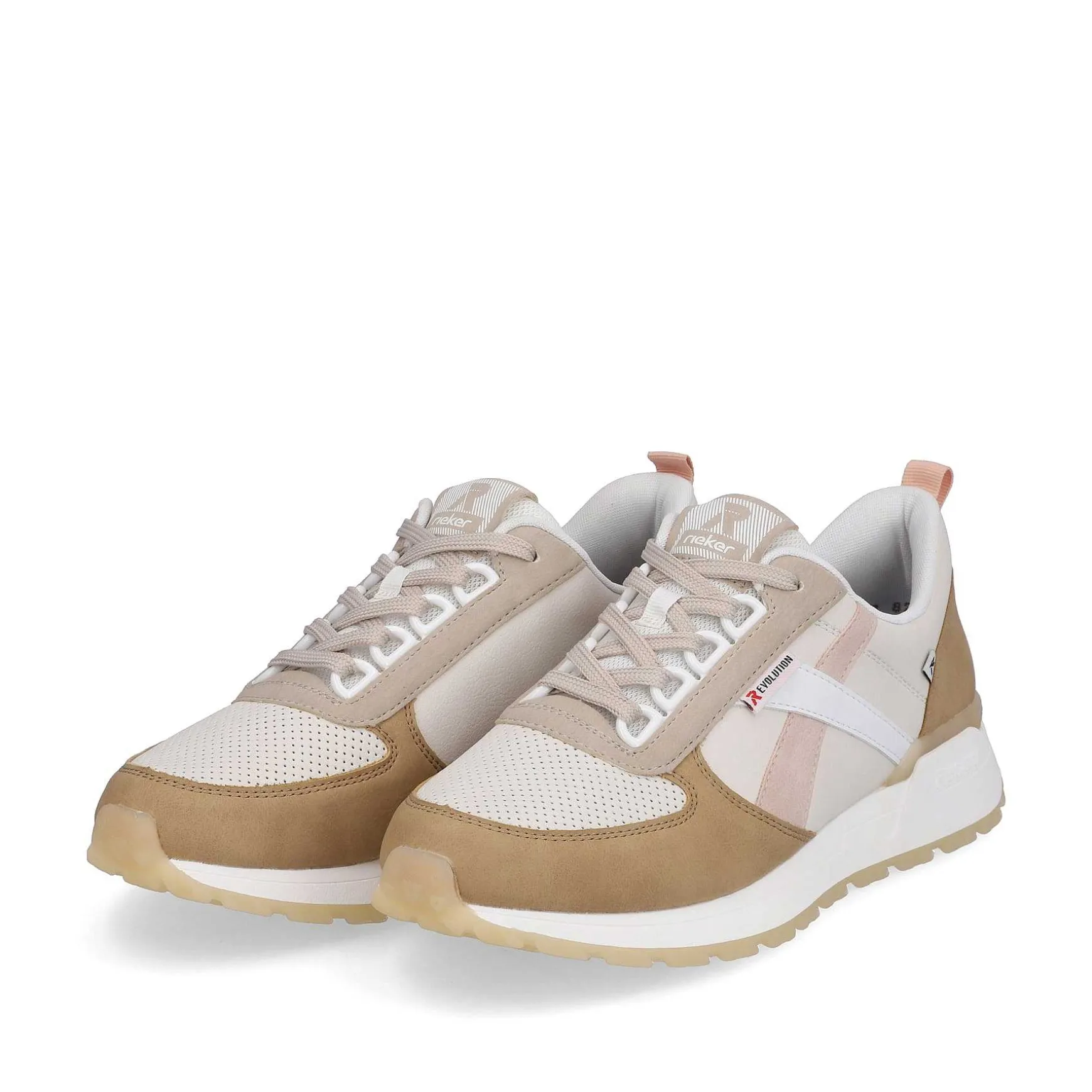 Rieker Women'S Sneaker Low Clay-Beige Cinnamon White