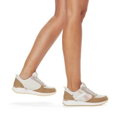 Rieker Women'S Sneaker Low Clay-Beige Cinnamon White