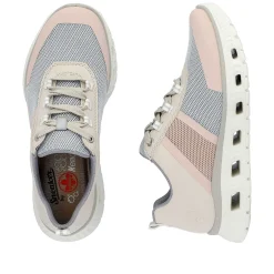 Rieker Women'S Sneaker Low Light Beige-Pastel Blue-Pink