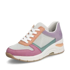 Rieker Women'S Sneaker Low Beige-Multicolored
